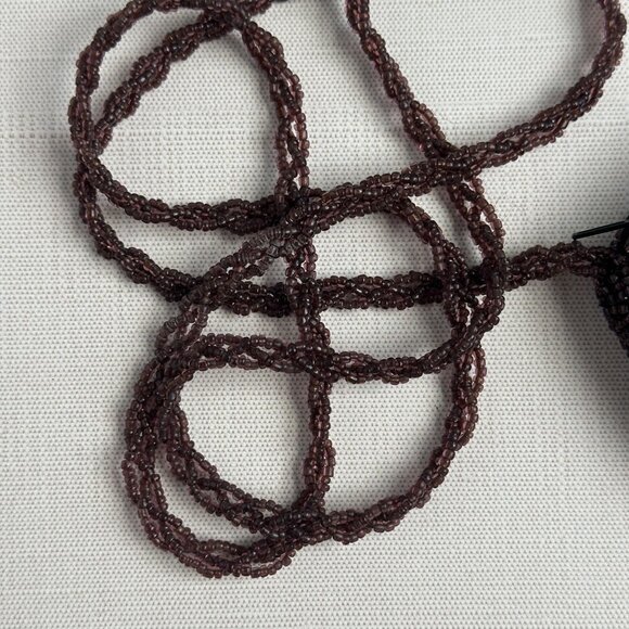 Vintage Beaded and Needlepoint Crossbody Coin Purse with Floral Design & Beaded - Picture 7 of 8